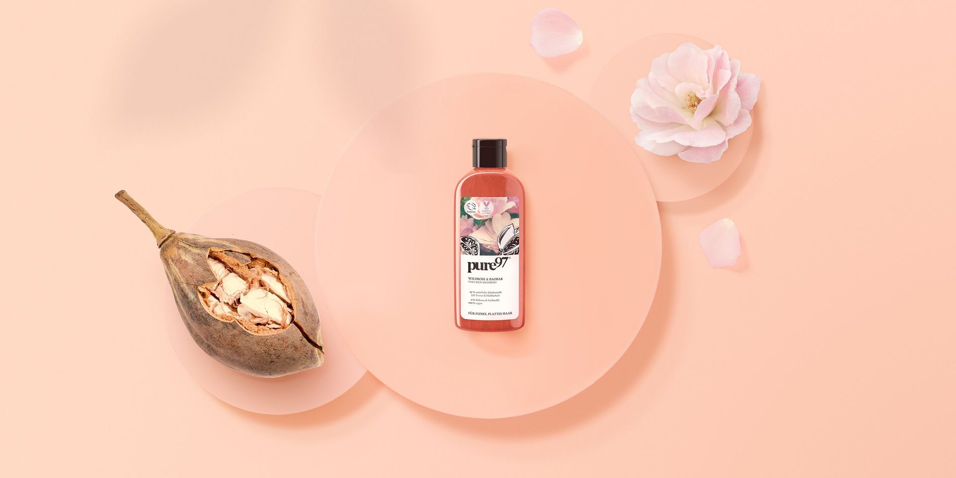 Shampoo mit Rosenblüten
