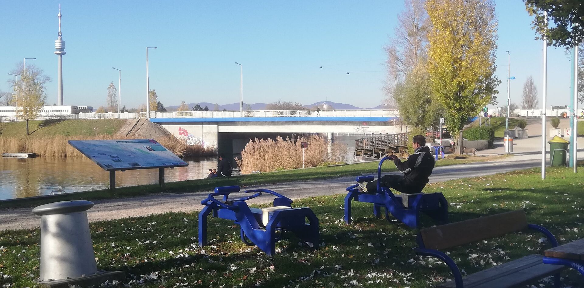 Sportler an der Alten Donau