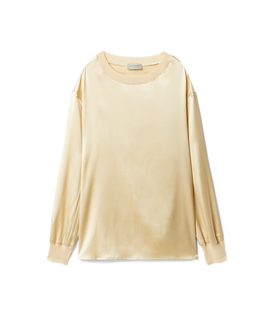 Seidenbluse in Hellgelb von Falconeri