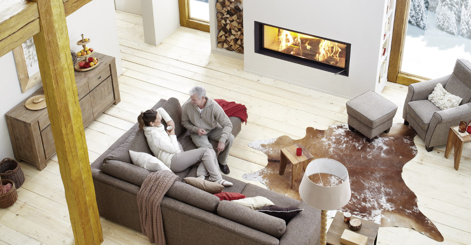 Architekturkamin von Brunner in schweizer Chalet