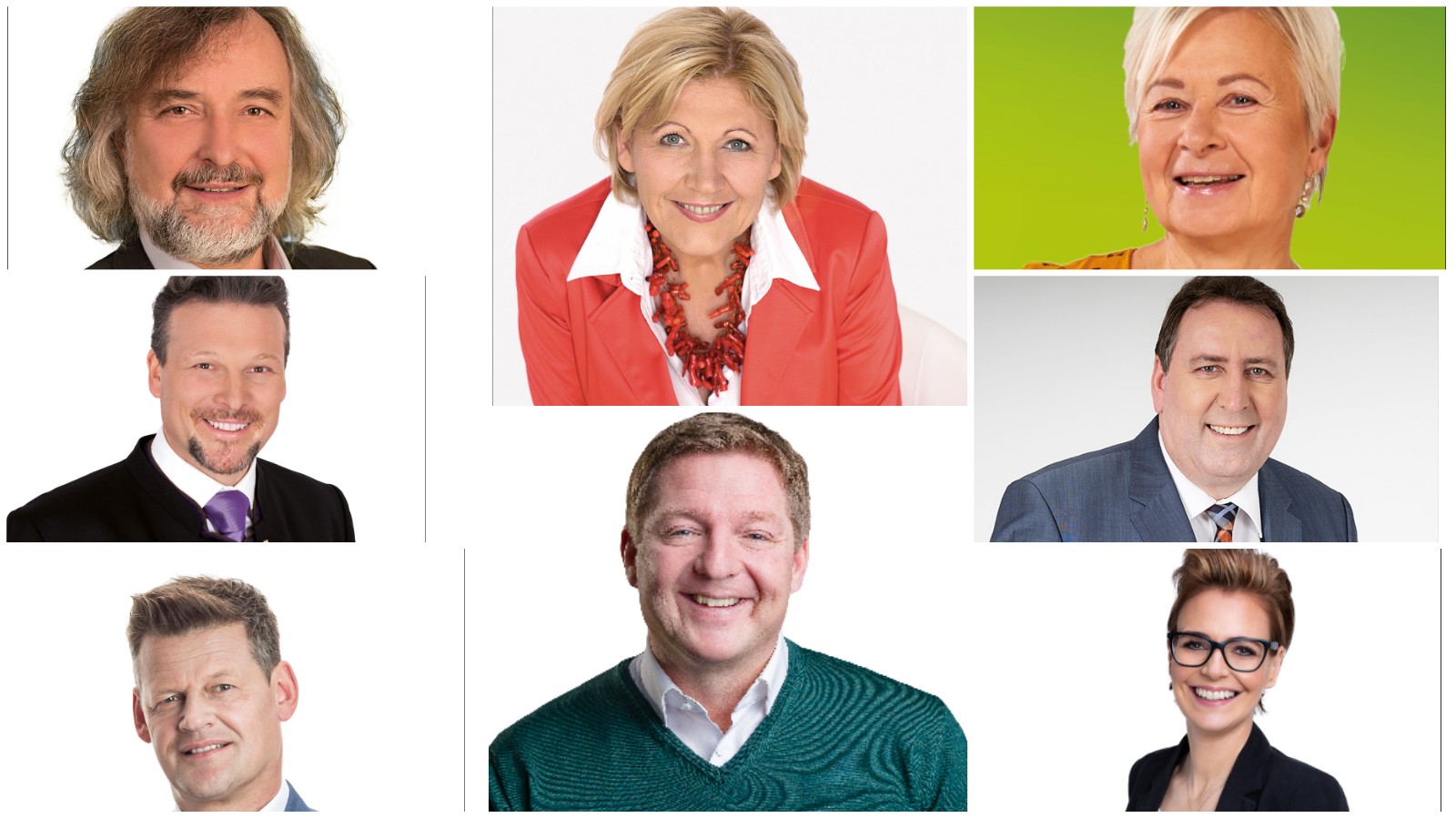 Frey, Germ, Scheider, Mathiaschitz, Albel, Schautzer, Baumgartner und Spanring | Credit: Fotostudio Stippich, tinefoto.com, G. Kammer, Marta Gillner, SPÖ Villach, FPÖ Klagenfurt &amp; Villach, Die Grünen Villach