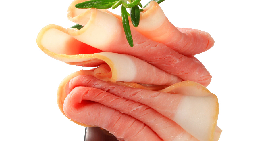 Schinken auf der Gabel