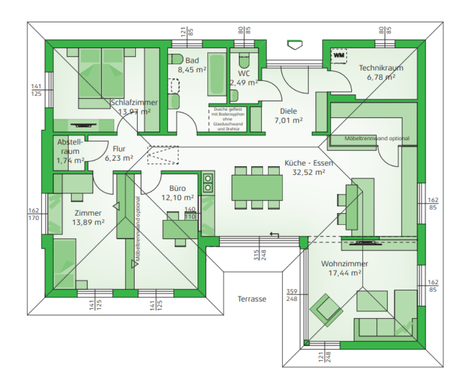 Grundriss Elegance 128 W | Credit: Hartl Haus