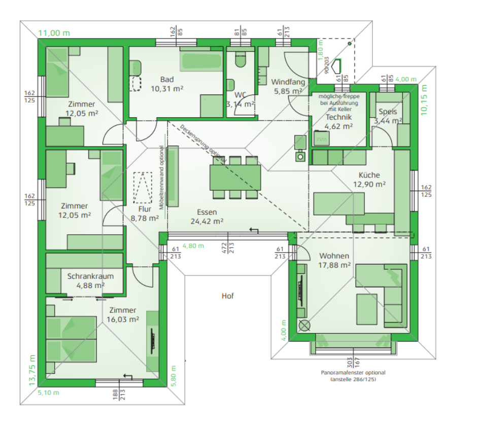 Grundriss Elegance 136 W | Credit: Hartl Haus