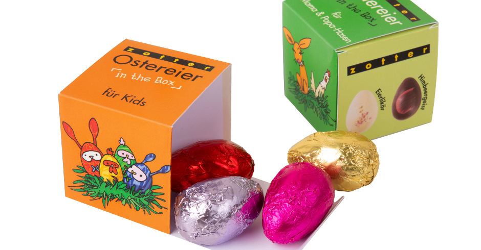 Schoko-Ostereier von Zotter