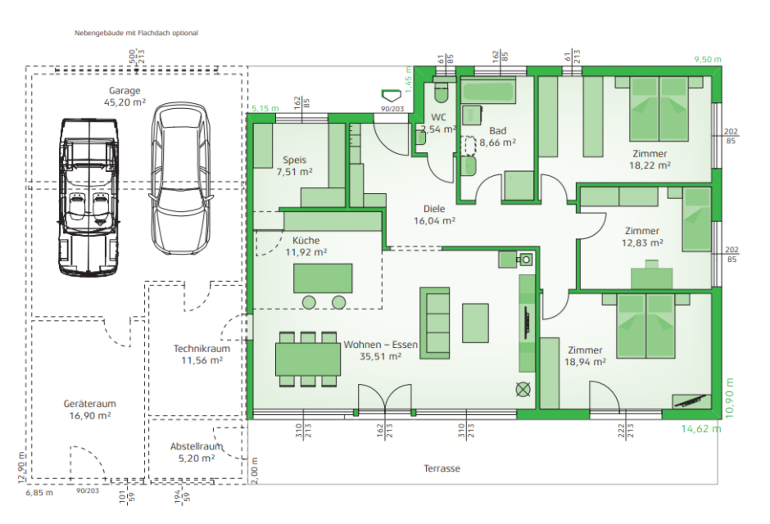 Grundriss Avantgarde 132 F | Credit: Hartl Haus