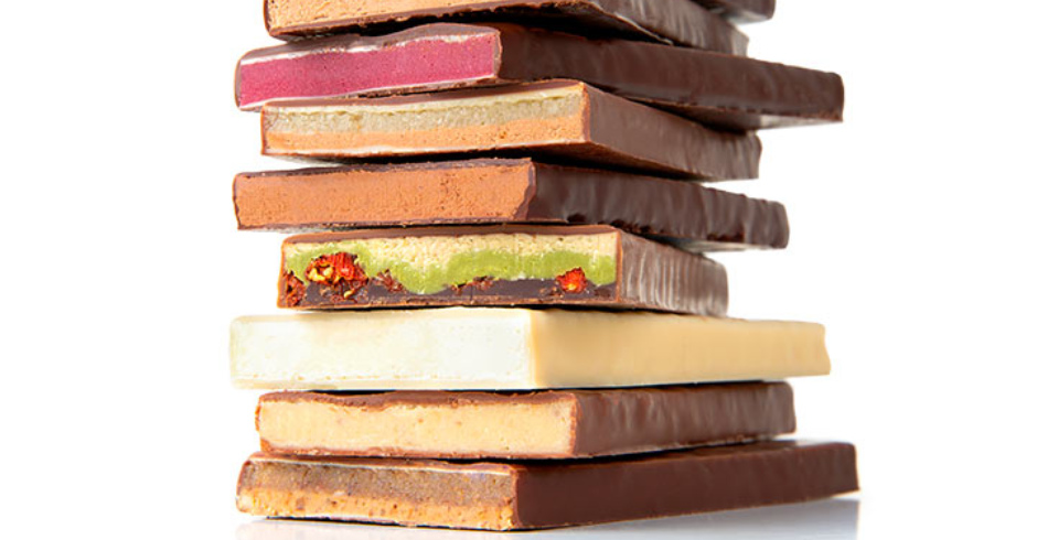 Turm von hangeschöpften Schokoladen