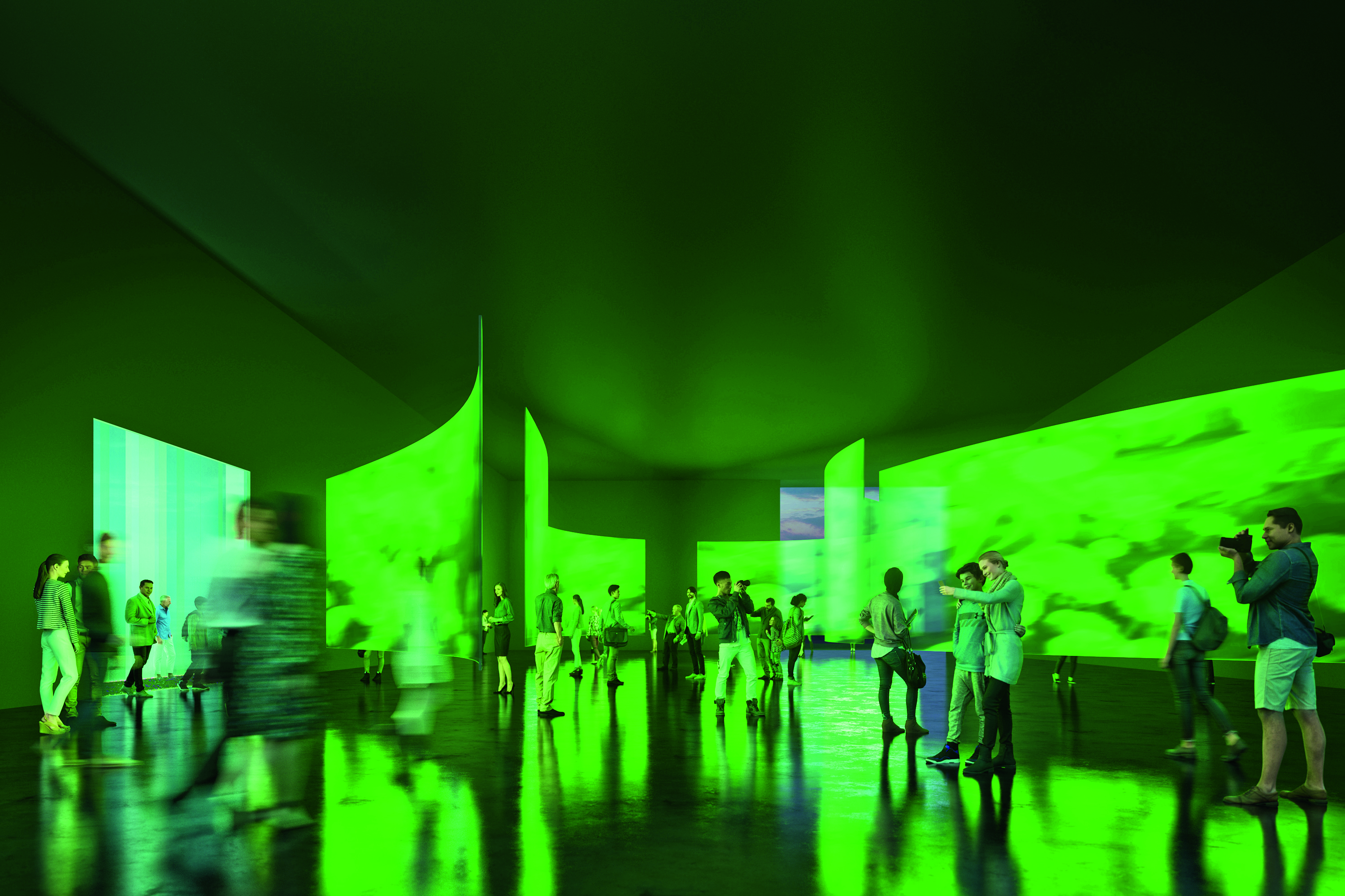 Innenansicht des mobilen Pavillons