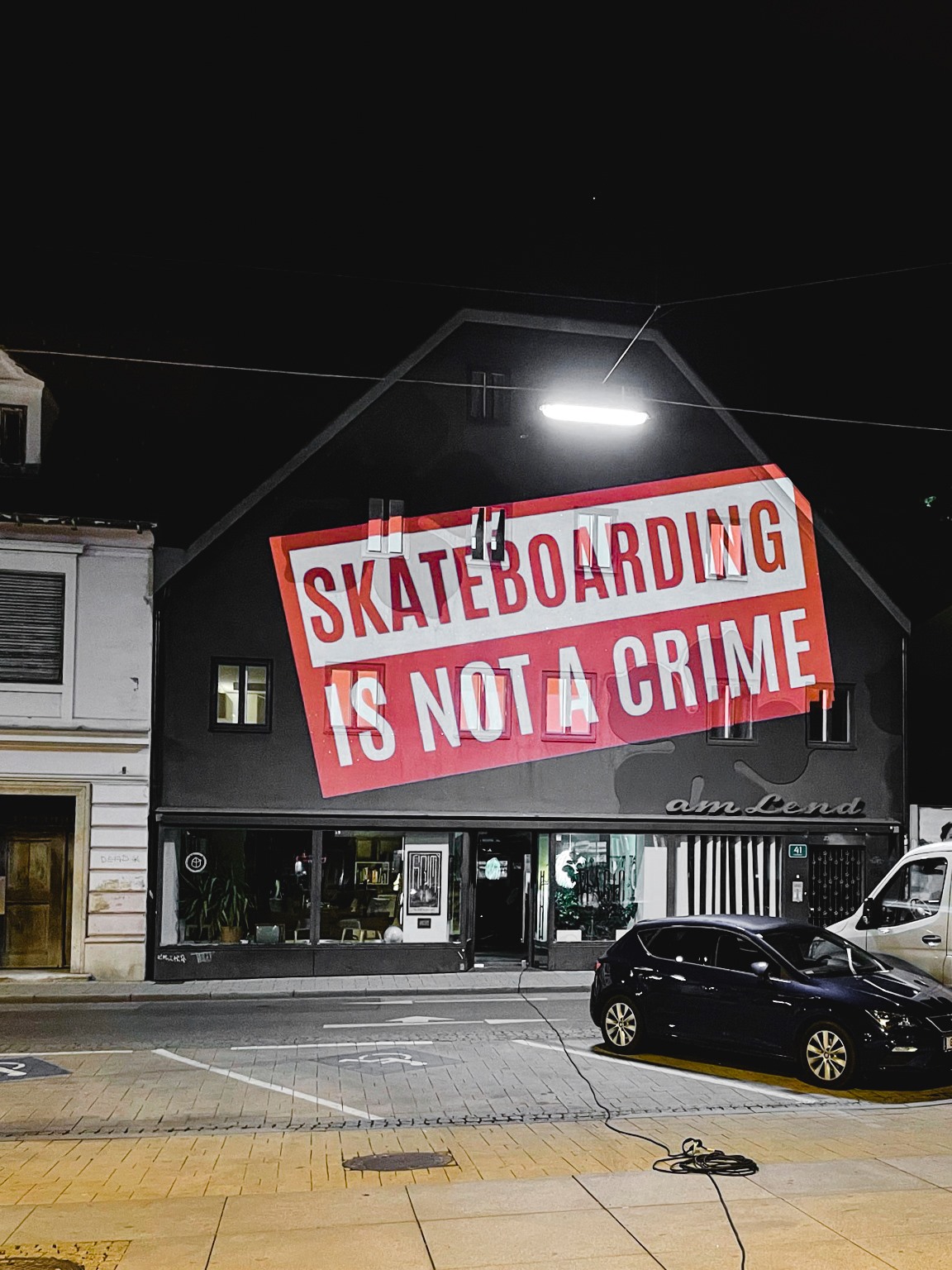 Aktion gegen das Skateverbot in Graz.