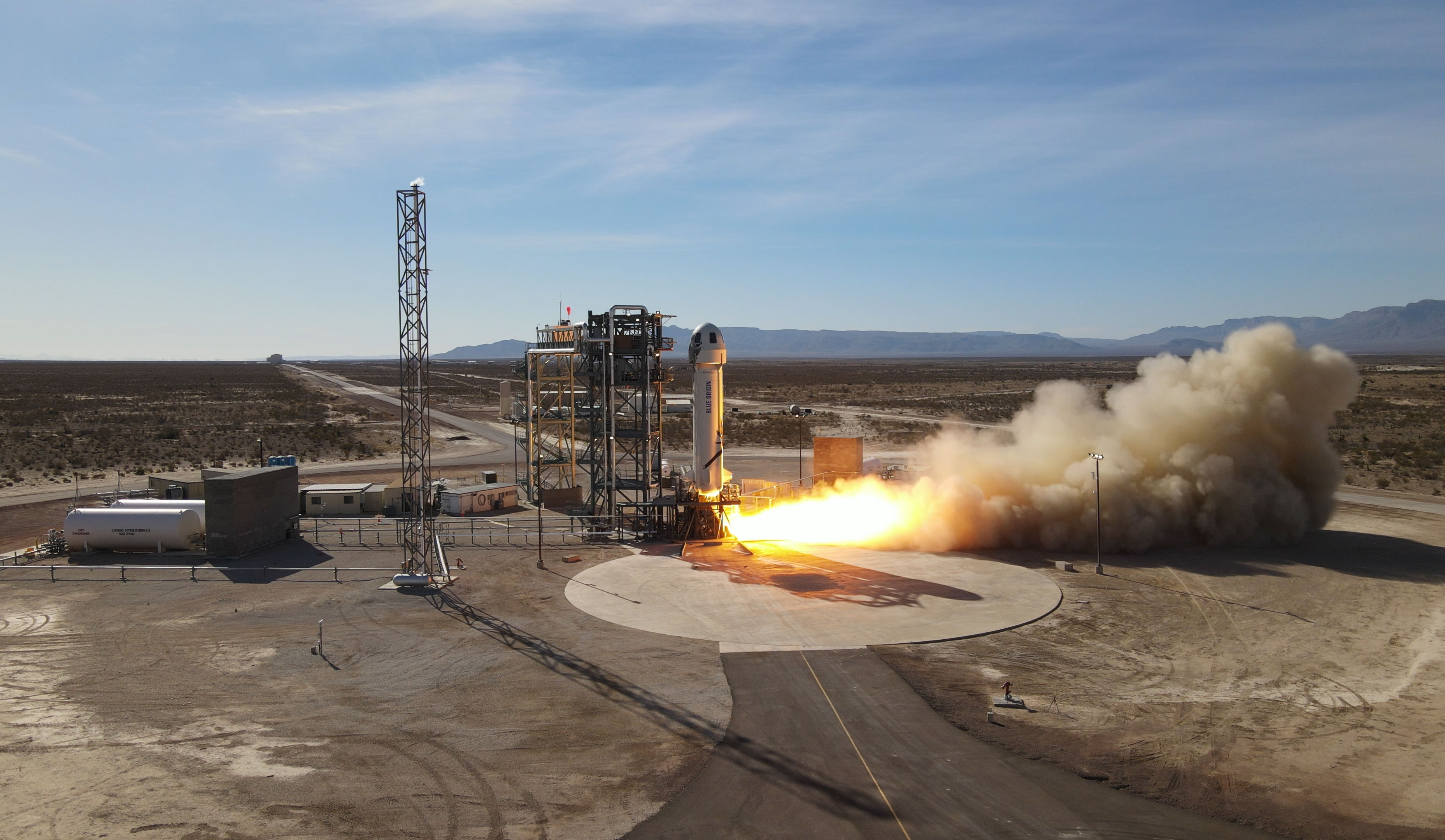 Start einer New Shepard-Rakete | Credit: Blue Origin