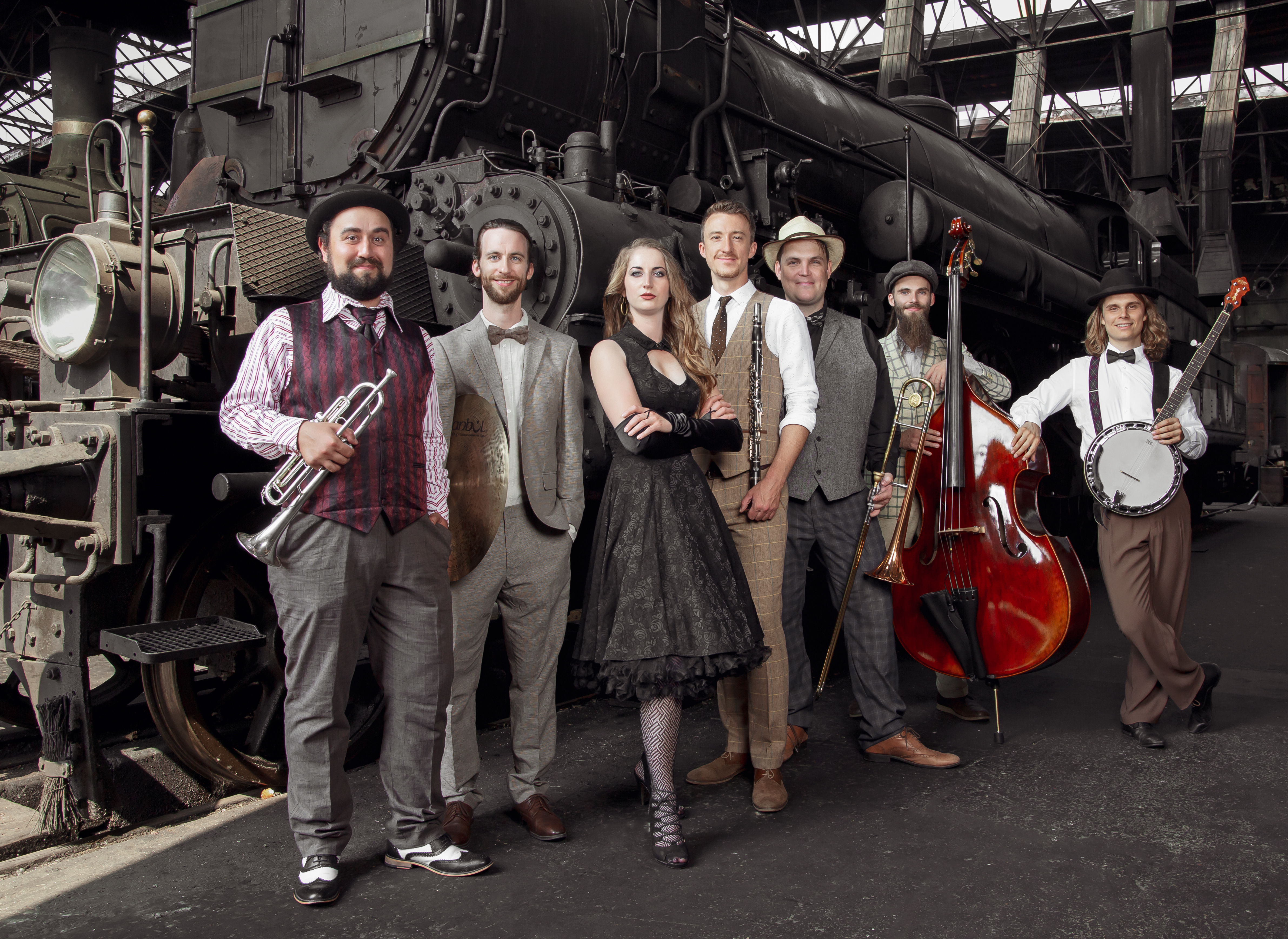 Streetview Dixieclub mit Instrumenten