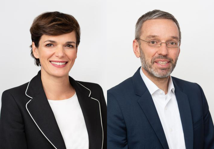 SPÖ-Chefin Pamela Rendi-Wagner, FPÖ-Chef Heribert Kickl I Parlament