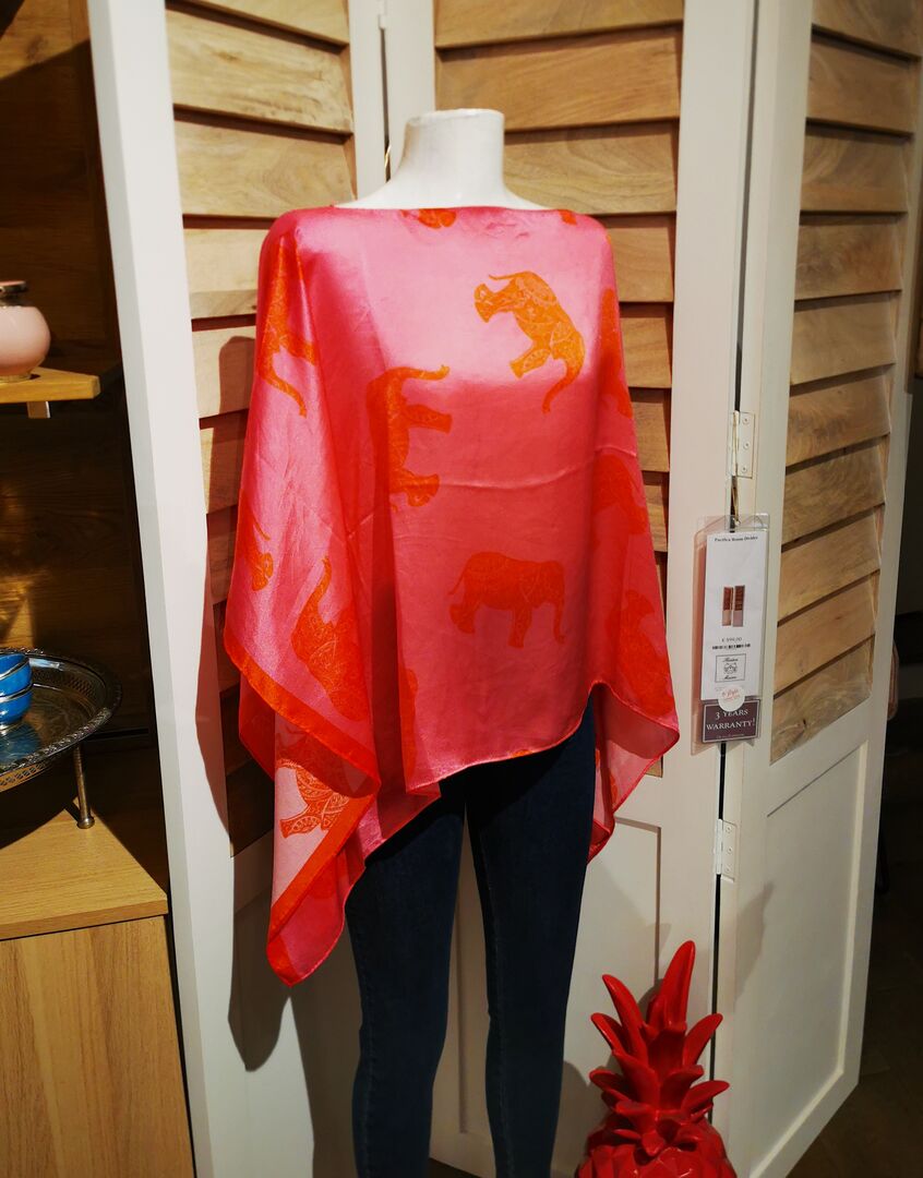 Handbedruckte Seidentunika