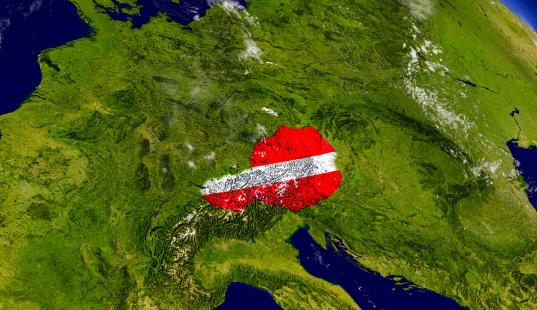 Österreich auf der Landkarte | Credit: iStock.com/Harvepino