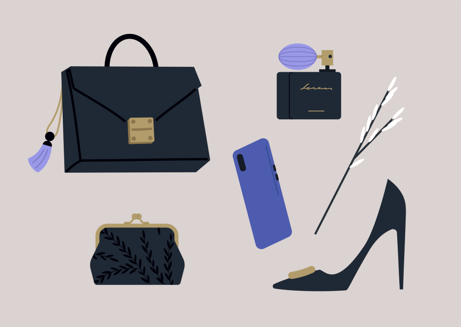 Modische Vintage-Accessoires in Schwarz | Credit: iStock.com/nadia_bormotova