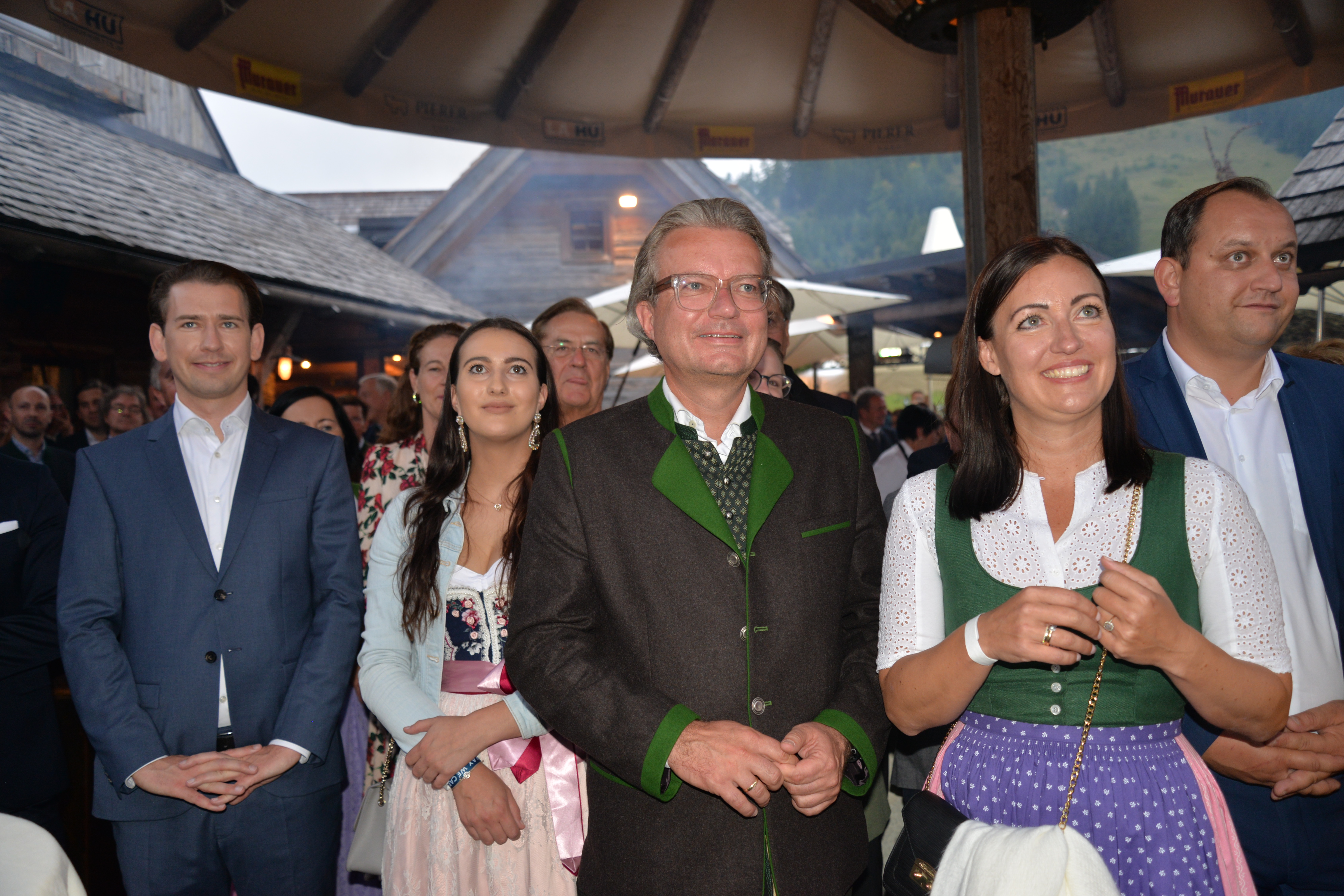 Drexler und Familie und Kanzler Kurz