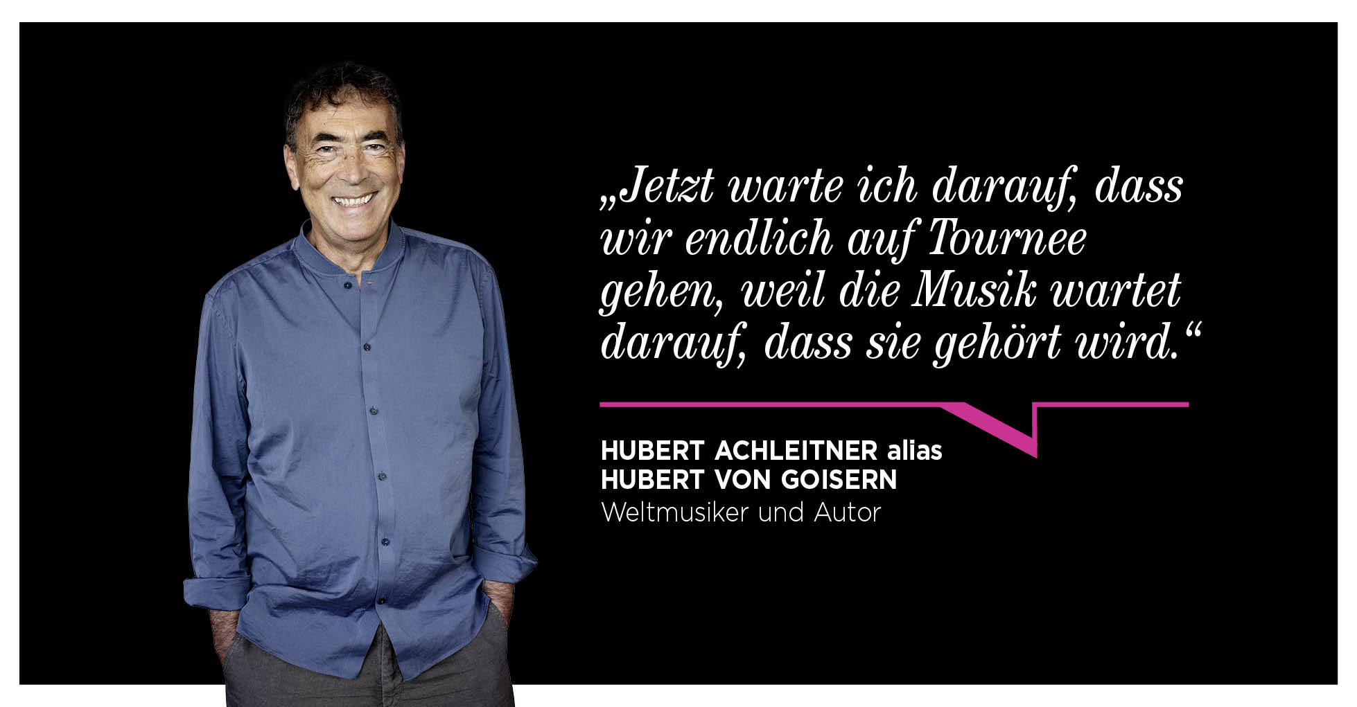 In seinem künstlerischen Schaffen ist Hubert Achleitner sehr aufmerksam und kritisch