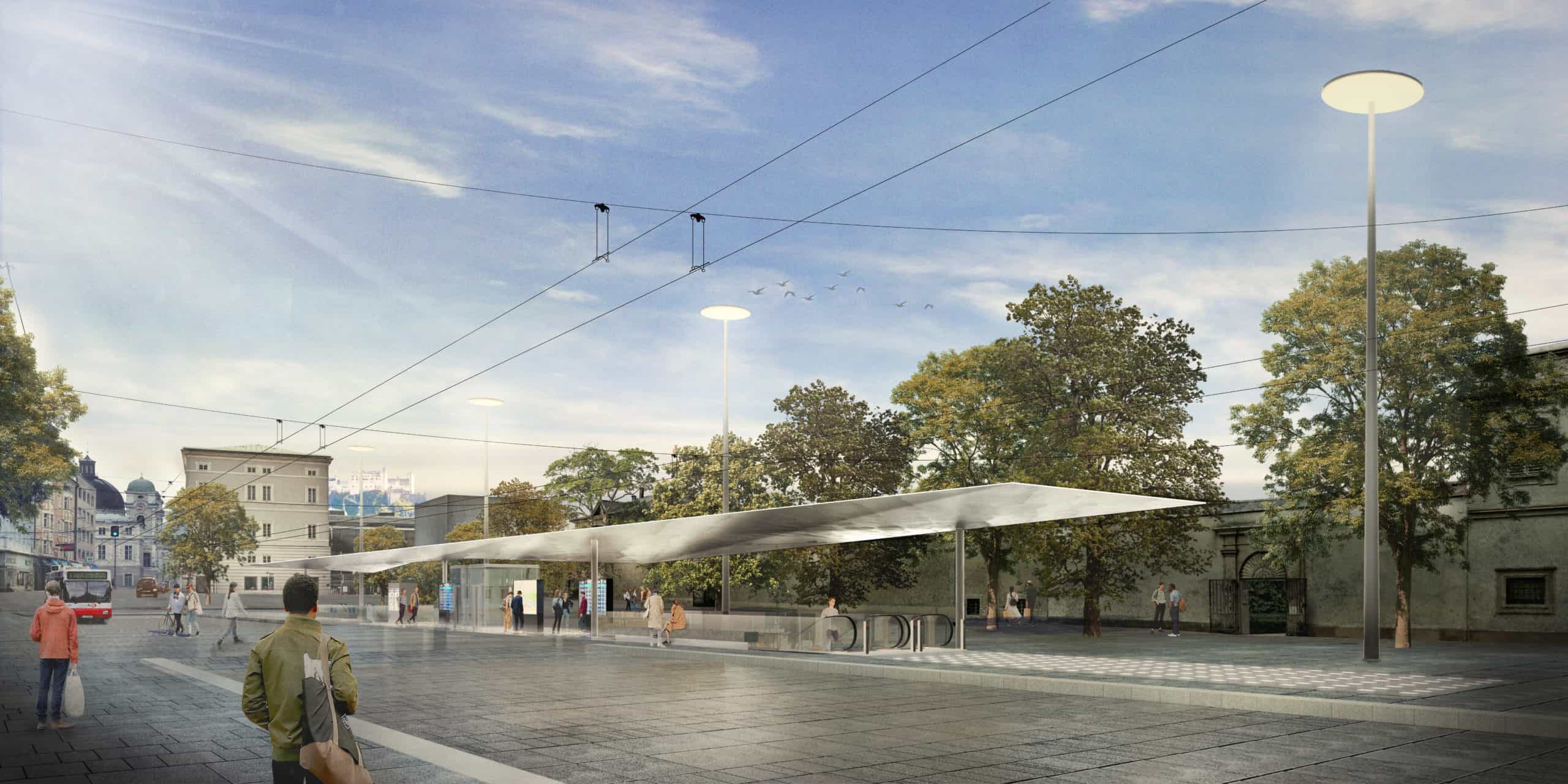 Haltestelle Mirabellplatz | Credit: S-LINK/dunkelschwarz ZT OG