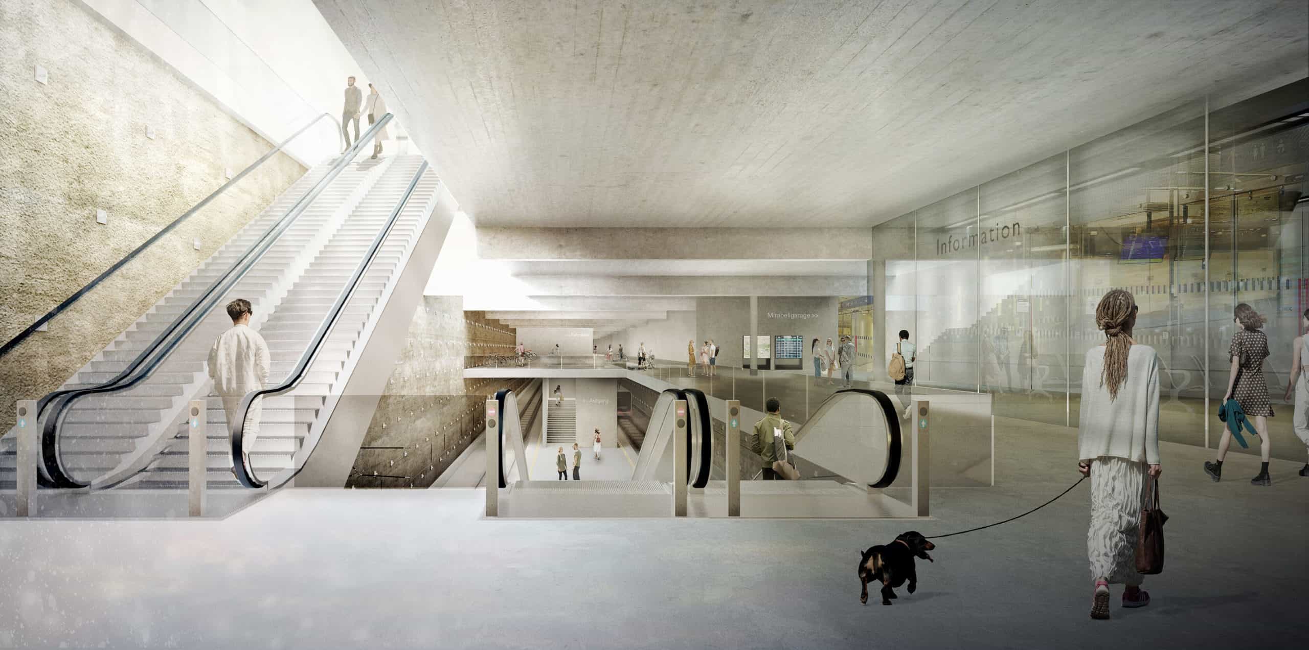 Zugang zur Stadt-U-Bahn | Credit: S-LINK/dunkelschwarz ZT OG