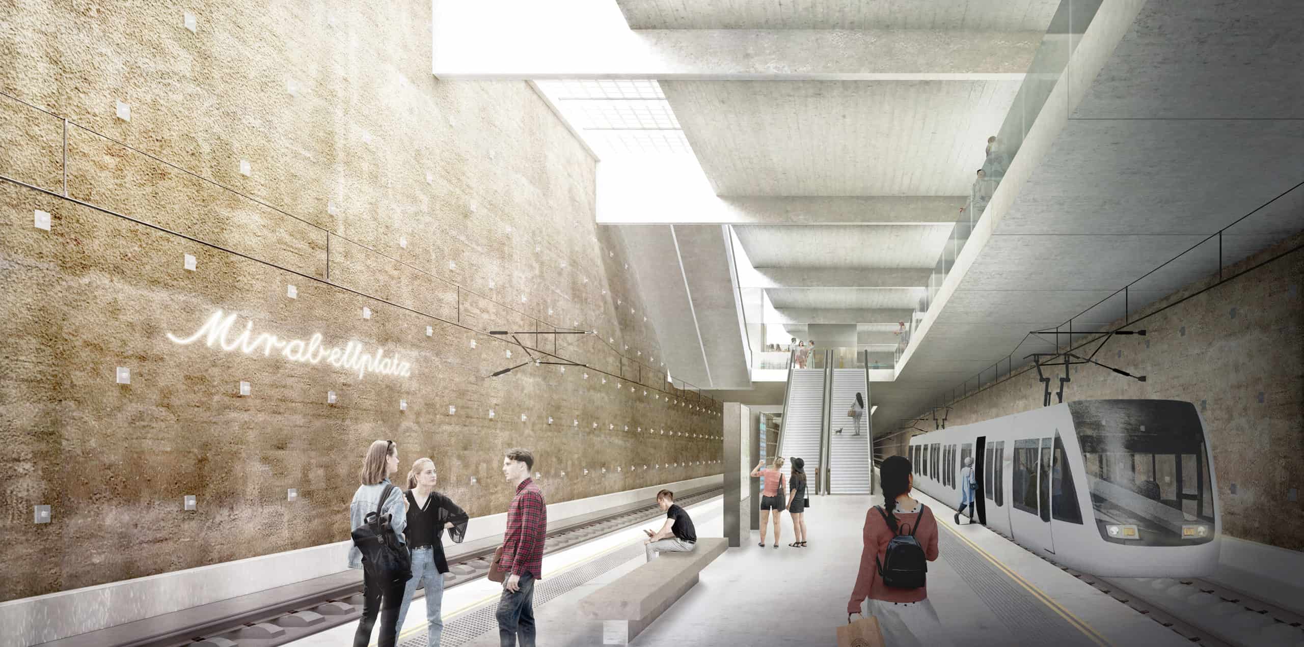 Bahnsteige und Spritzbetonwand | Credit: S-LINK/dunkelschwarz ZT OG