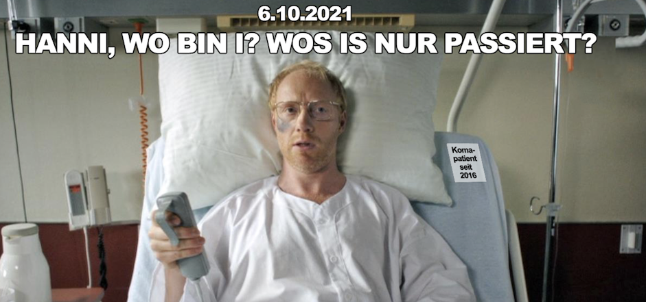 Schauspieler Simon Schwarz als Krankenhauspatient