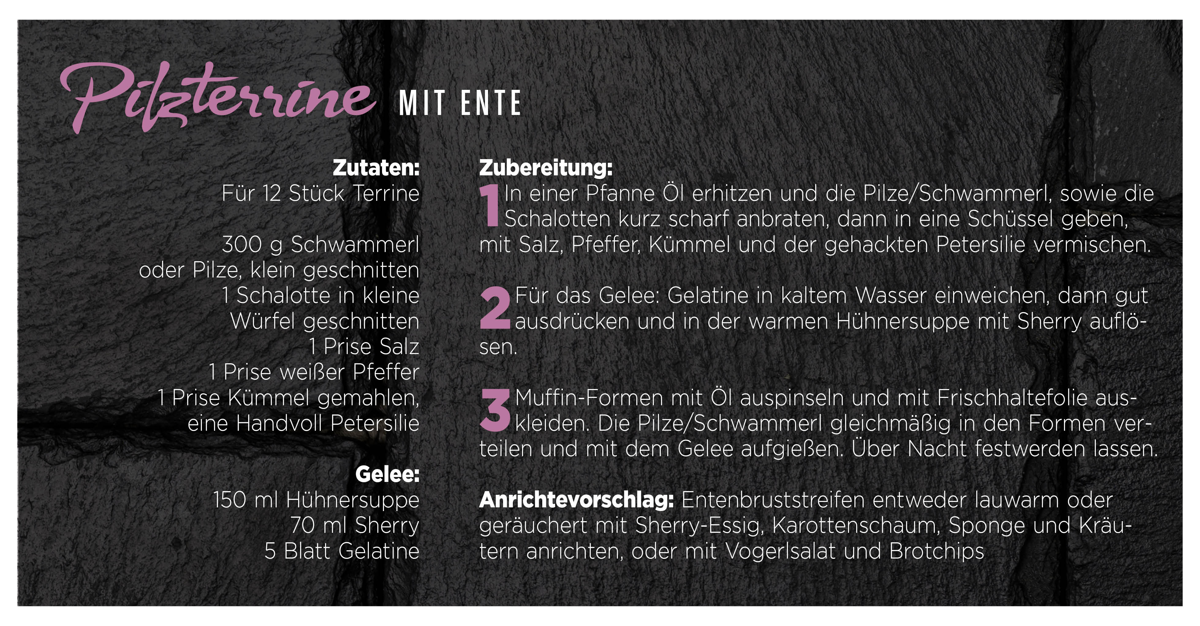 Rezept: Pilzterrine mit Ente