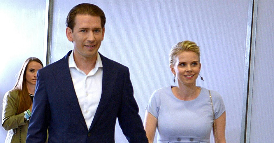 Sebastian Kurz Hand in Hand mit seiner Lebensgefährtin Susanne Thier.