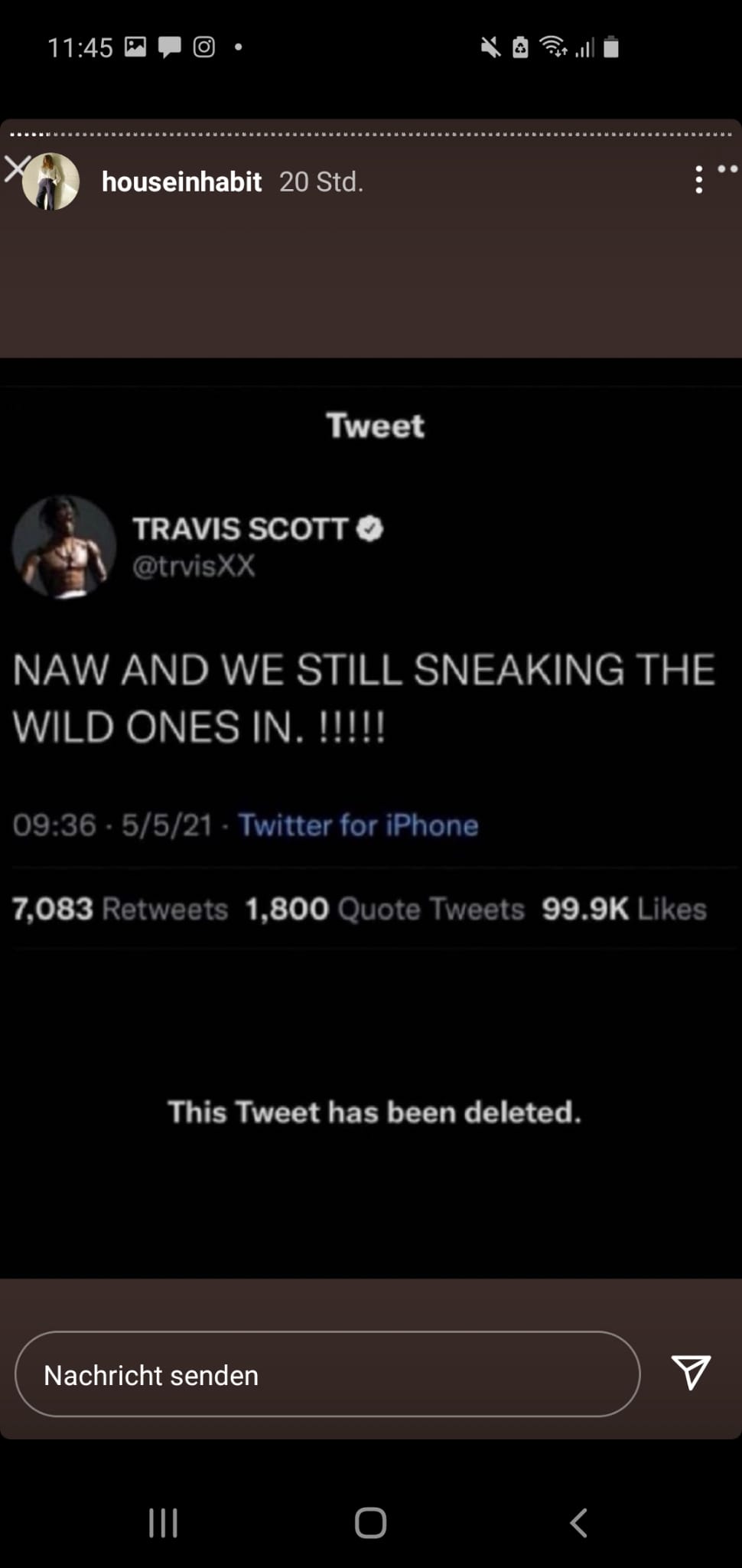 Mit diesem Tweet stiftete Travis Scott seine Fans an.