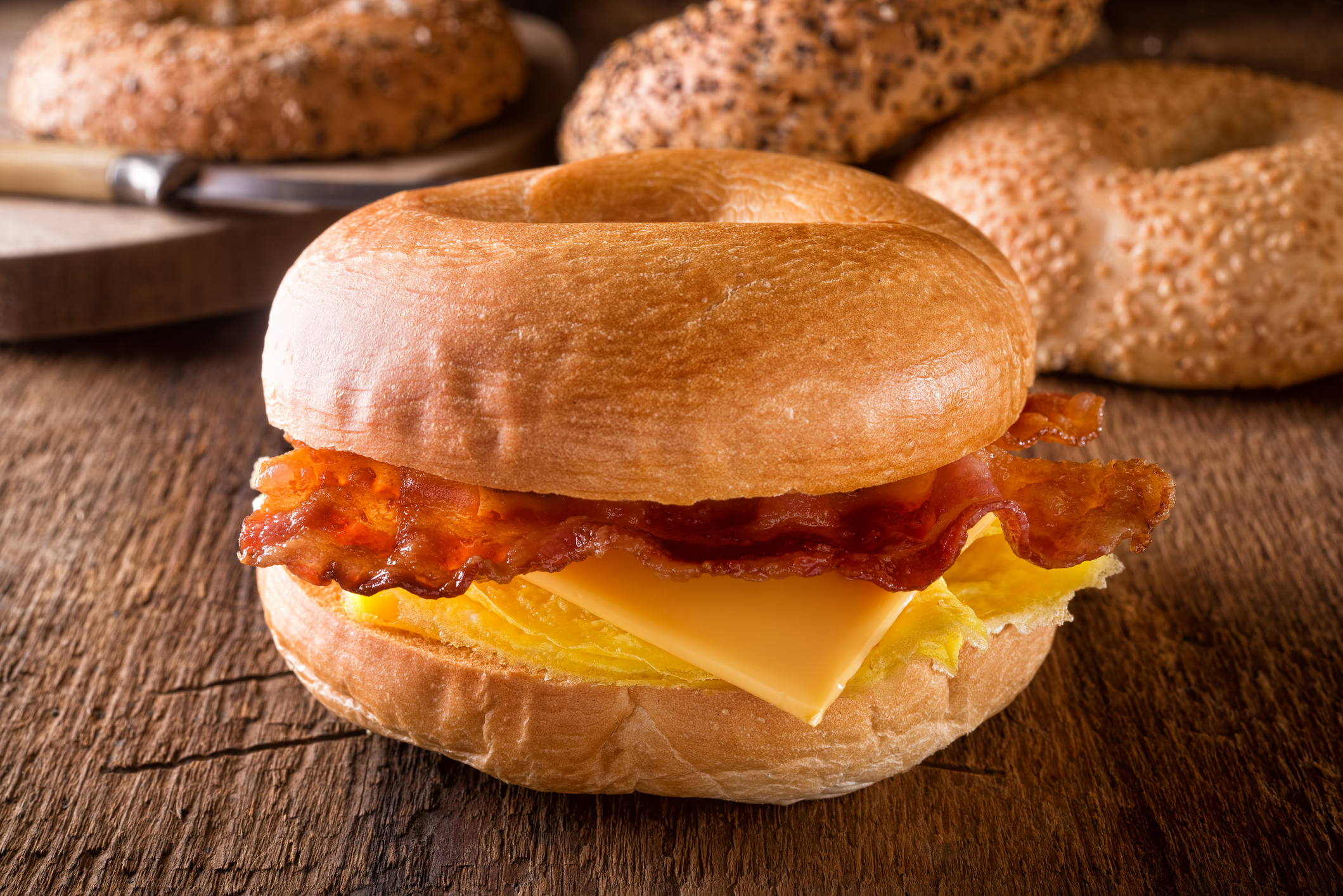 Bagel mit Bacon