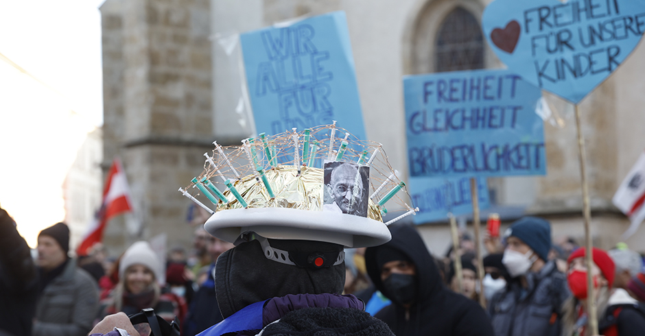 Corona-Maßnahmengegner demonstrieren in Graz