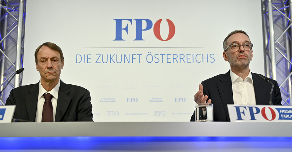 FPÖ-Obmann Herbert Kickl und Mediziner Andreas Sönnichsen (l.).