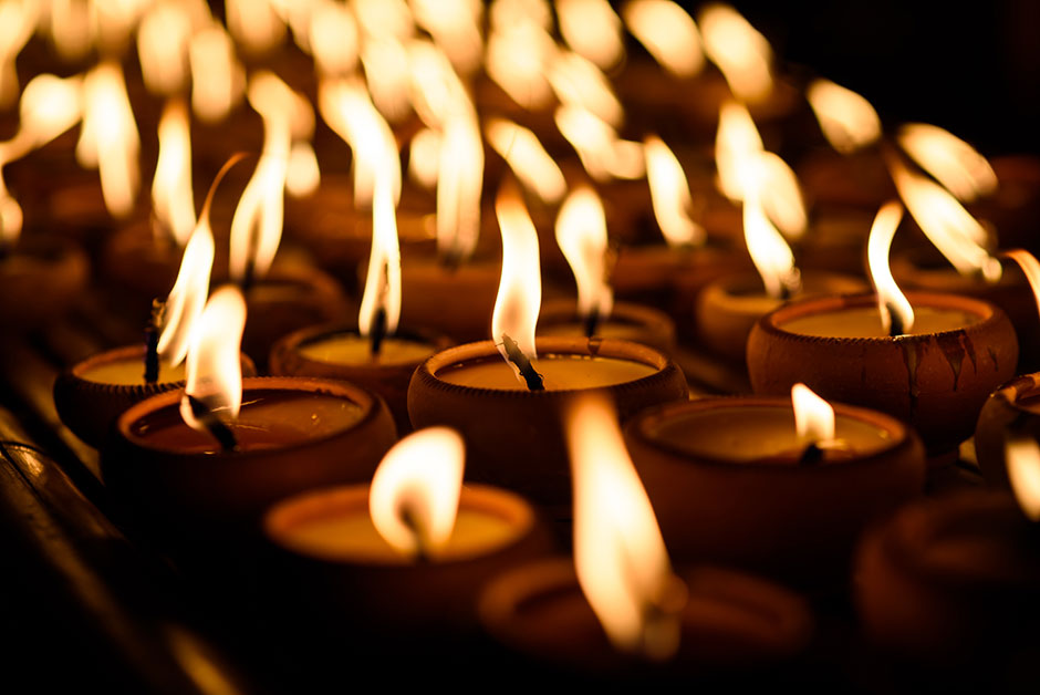 Brennende Kerzen