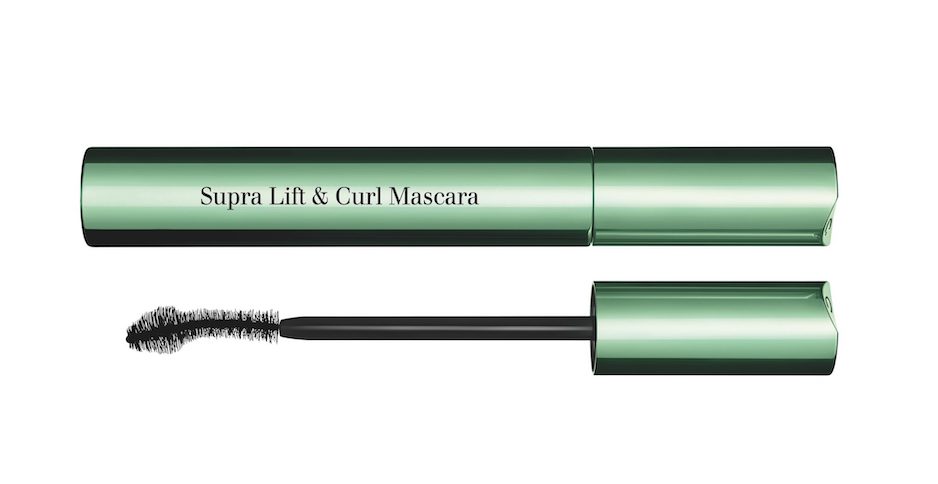 Geöffnete Wimperntusche mit grüner Hülle