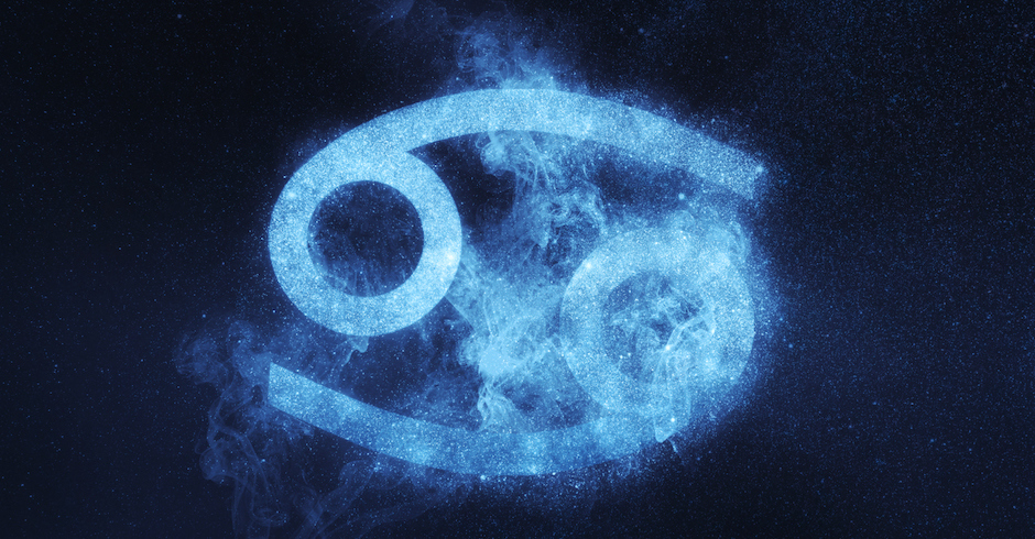 Das astrologische Zeichen für das Sternzeichen Krebs.