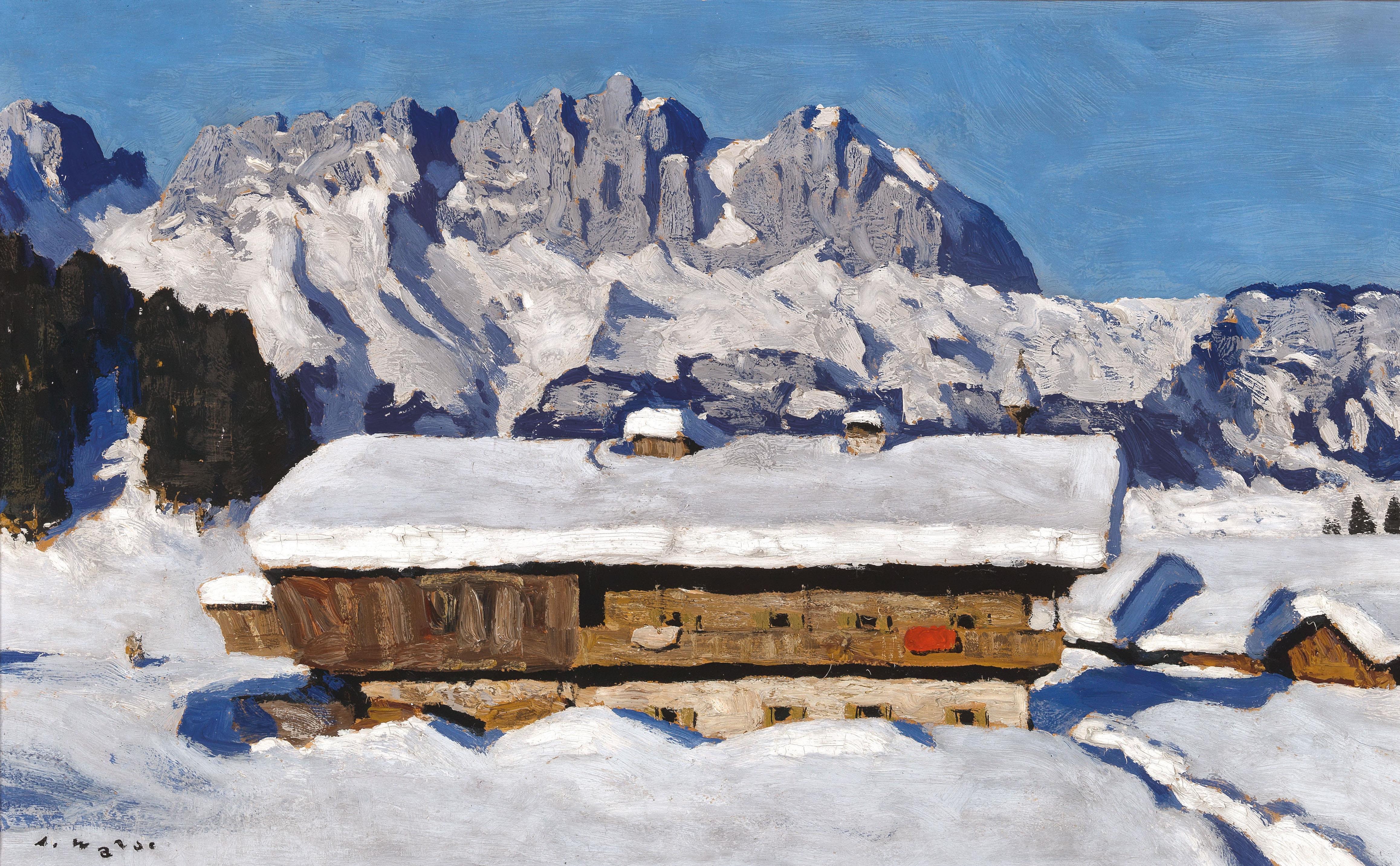 „Wilder Kaiser mit Bauernhof im Winter“ | Credit: Dorotheum GmbH