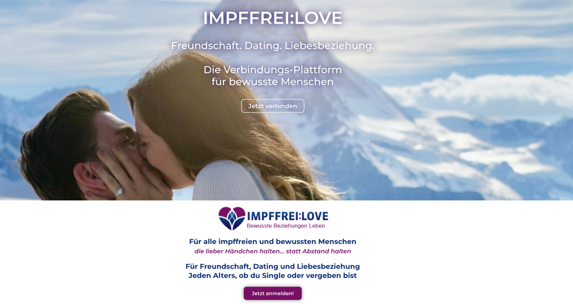 Screenshot der Website