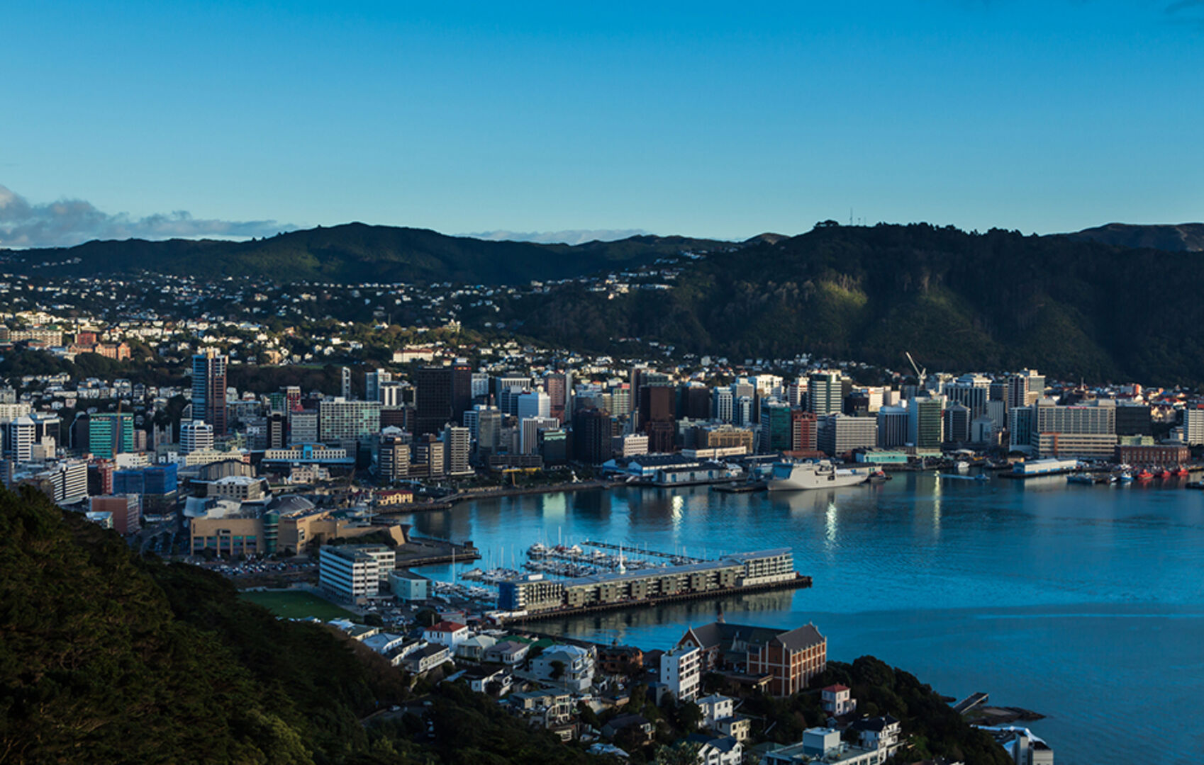 Wellington in Neuseeland in der Dämmerung | Credit: iStock.com/GordonImages