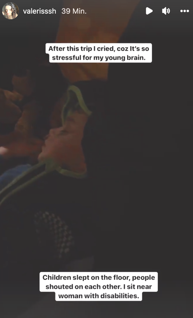 Screenshot von Valerias Instagram Story