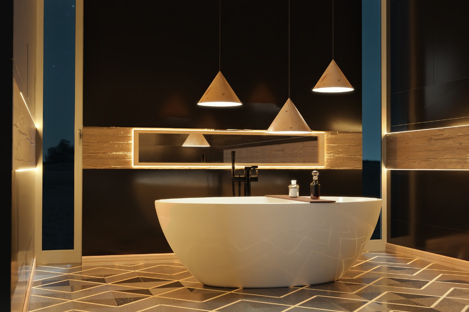 Geometrisches Muster im Badezimmer | Credit: iStock.com/BrilliantEye