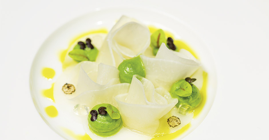 Carpaccio von der Navette angerichtet