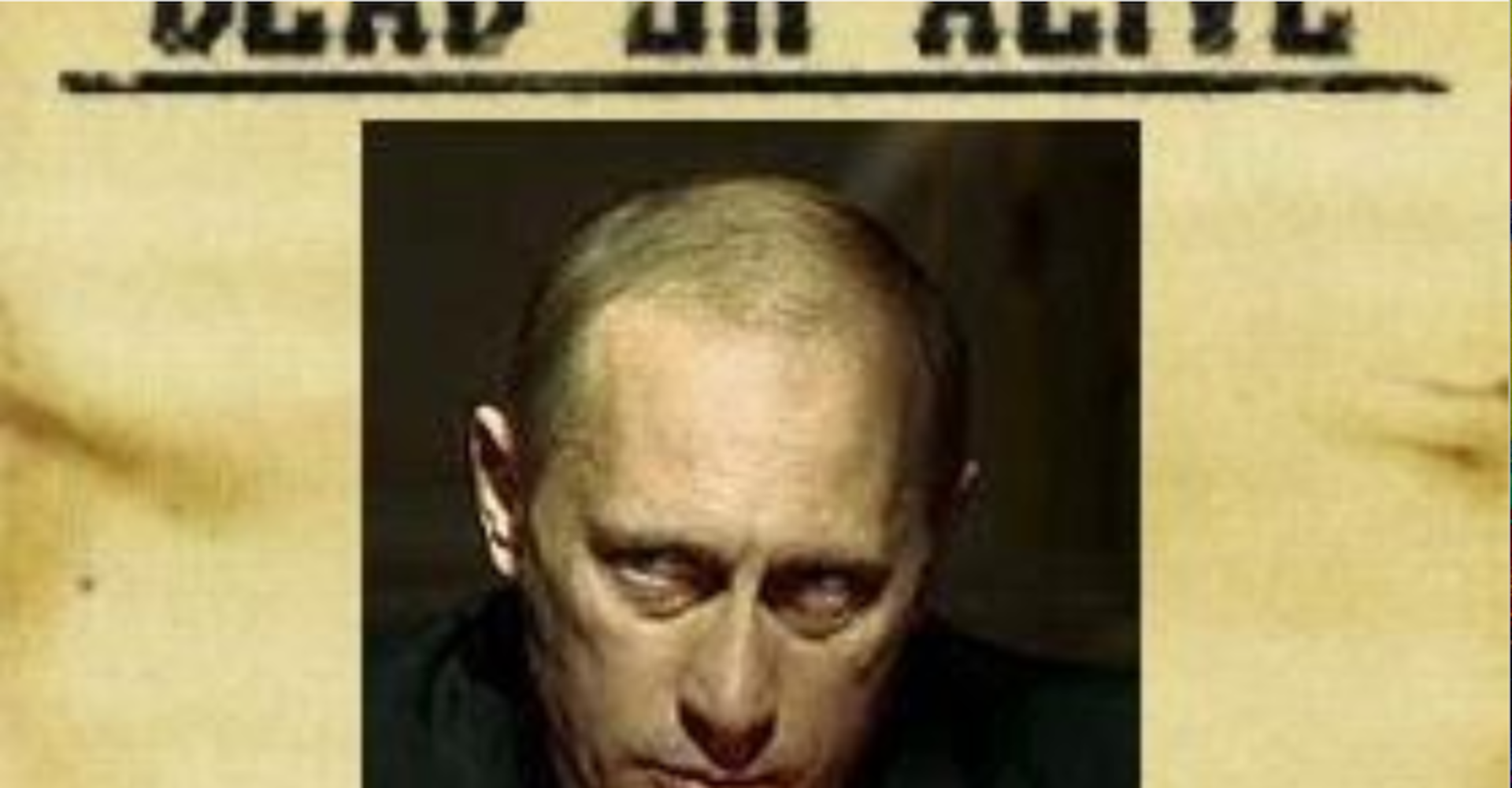 Ein Steckbrief mit dem Bild von Wladimir Putin