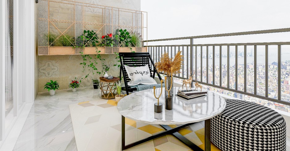 Balkonmöbel stehen am Balkon | Credit: iStock.com/Download it