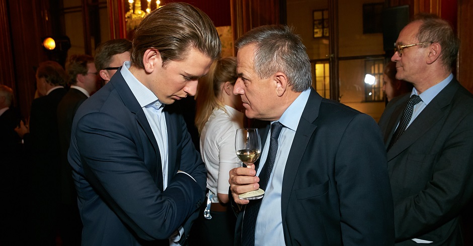 Sebastian Kurz im Gespräch mit Siegfried Wolf.