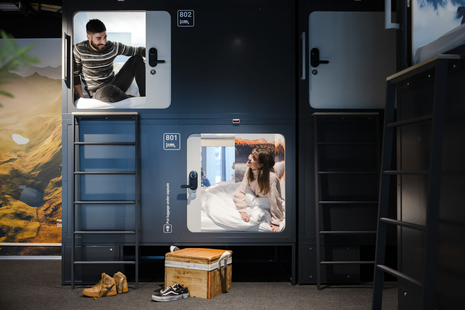 Kapselhotel | Credit: MICHAEL BUHOLZER / Keystone / picturedesk.com