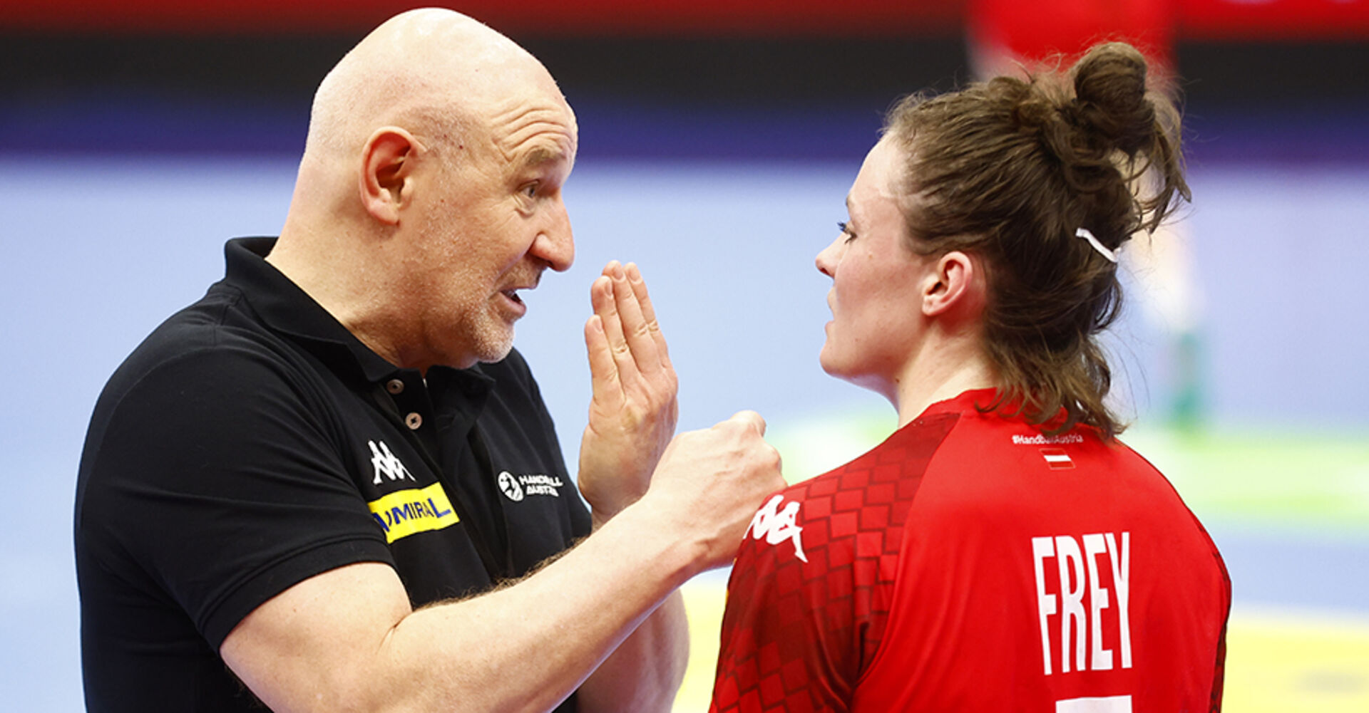 ÖHB-Teamchef Herbert Müller mit Sonja Frey