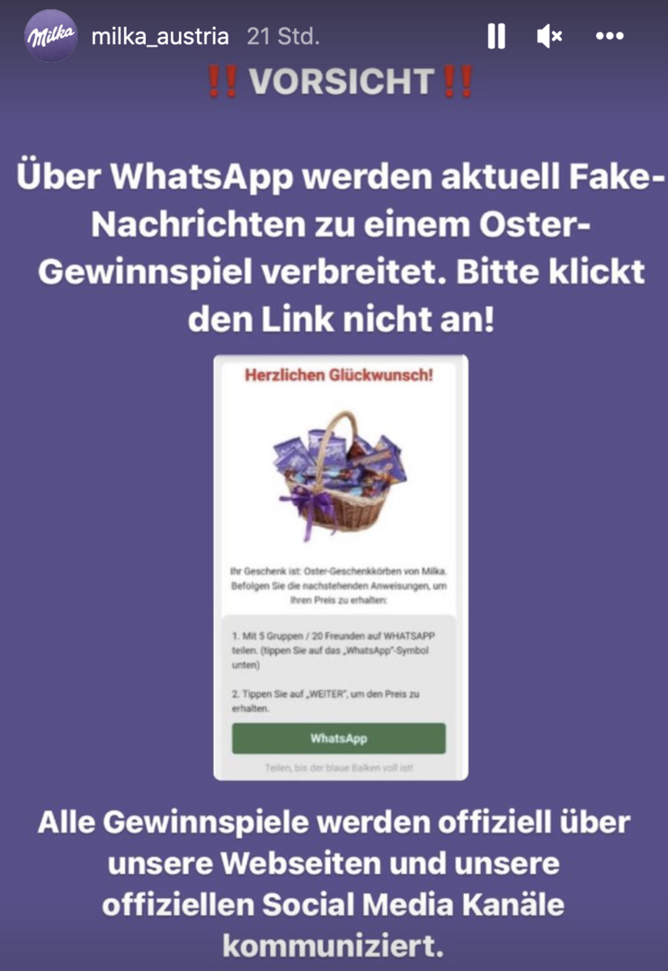 Bildschirmfoto-Milka-Instagram