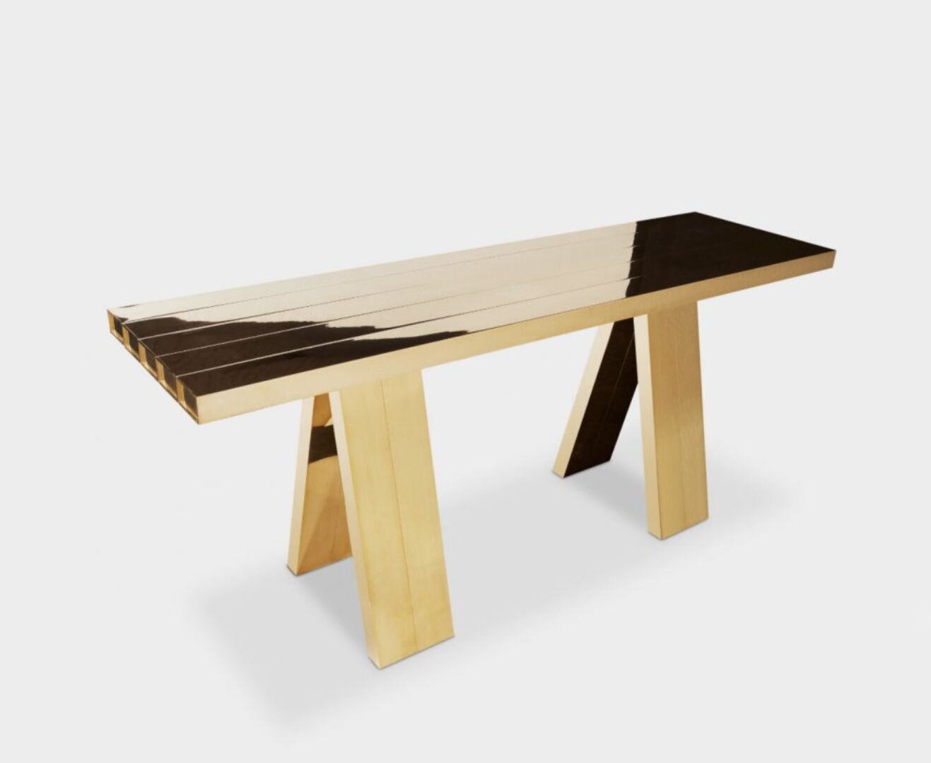 Golden glänzende Sitzbank| Credit: www.tomdixon.net