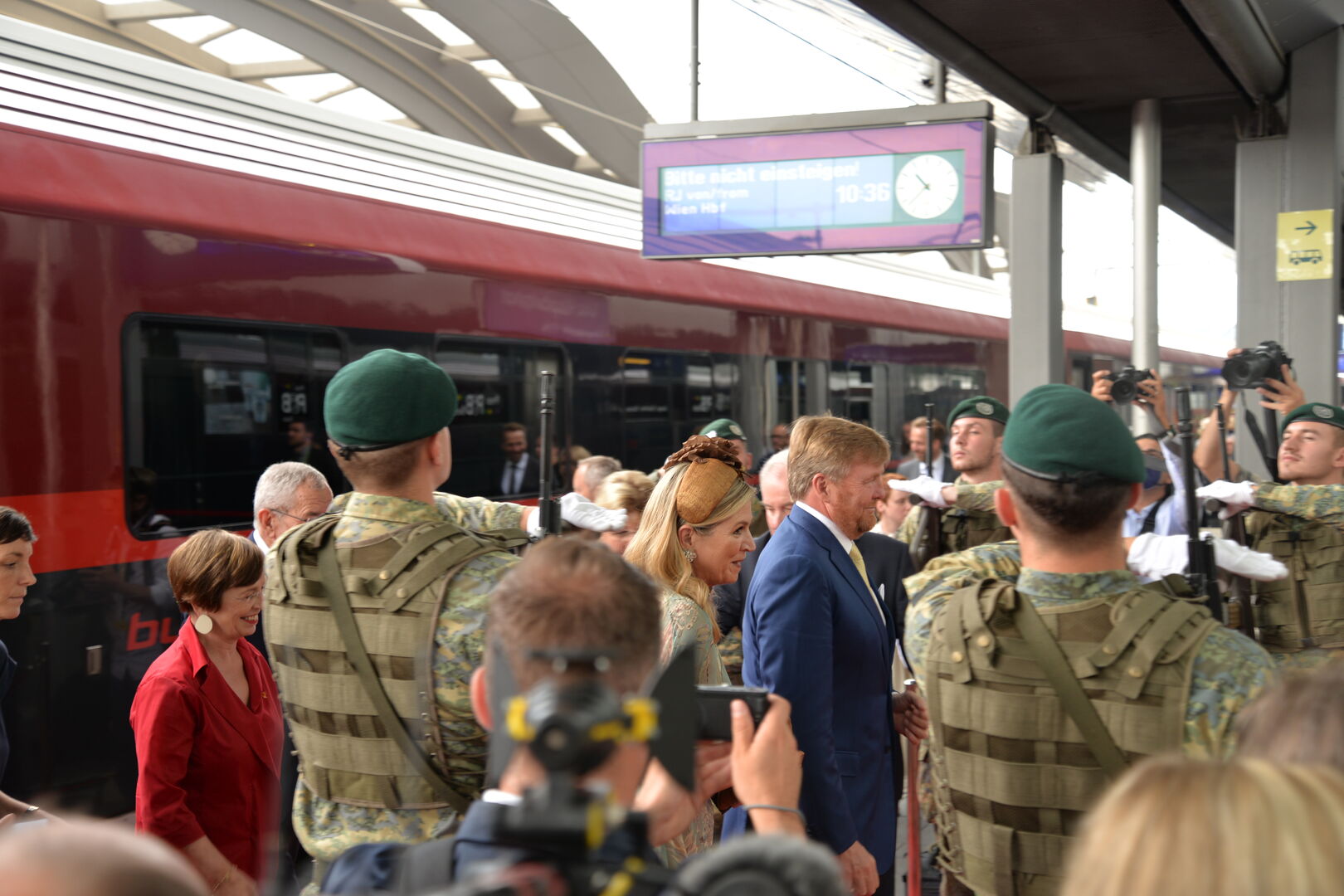 Das Königspaar bei der Ankunft in Graz