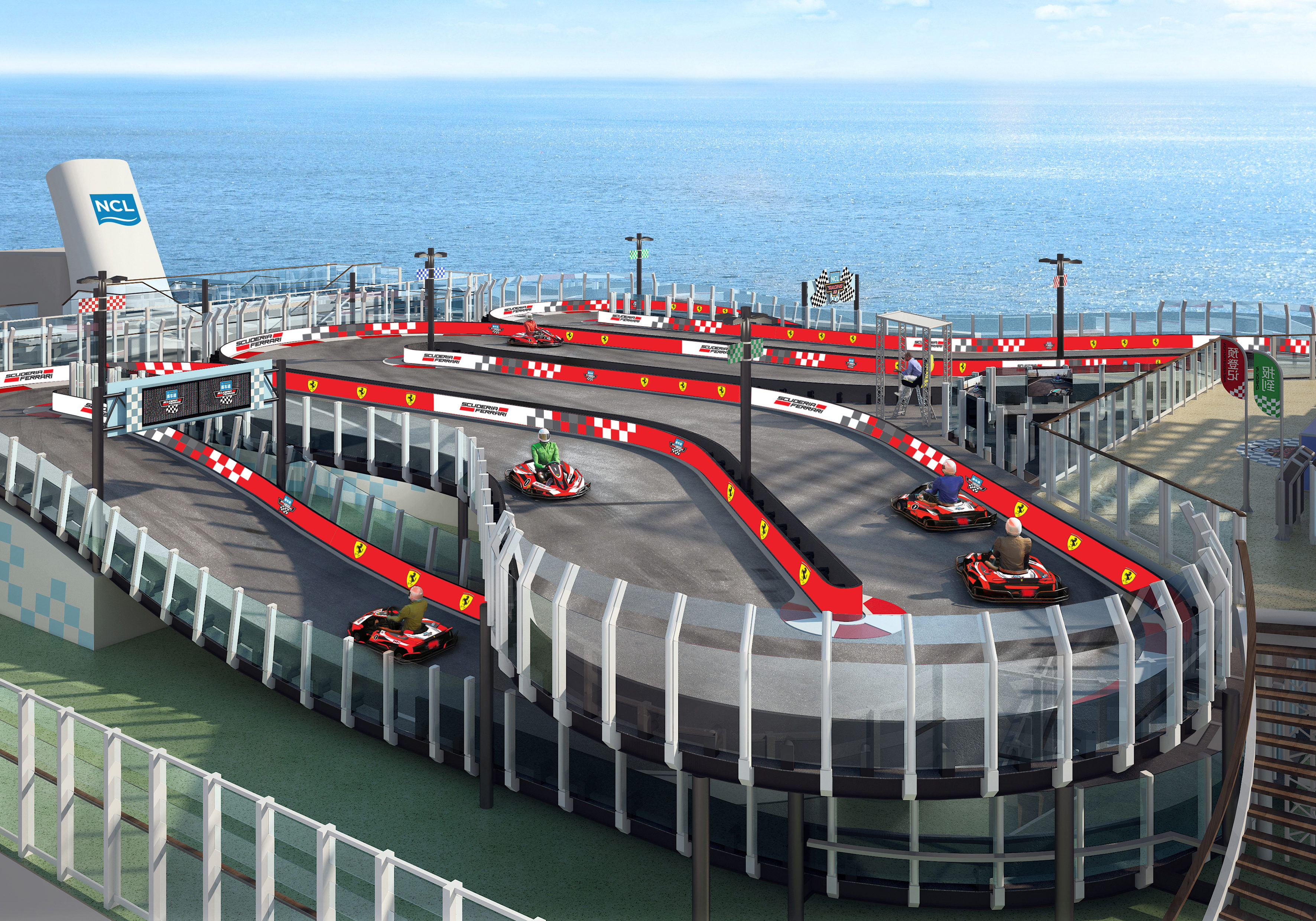 Kart-Strecke auf Kreuzfahrtschiff | Credit: Ferrari / Zuma / picturedesk.com