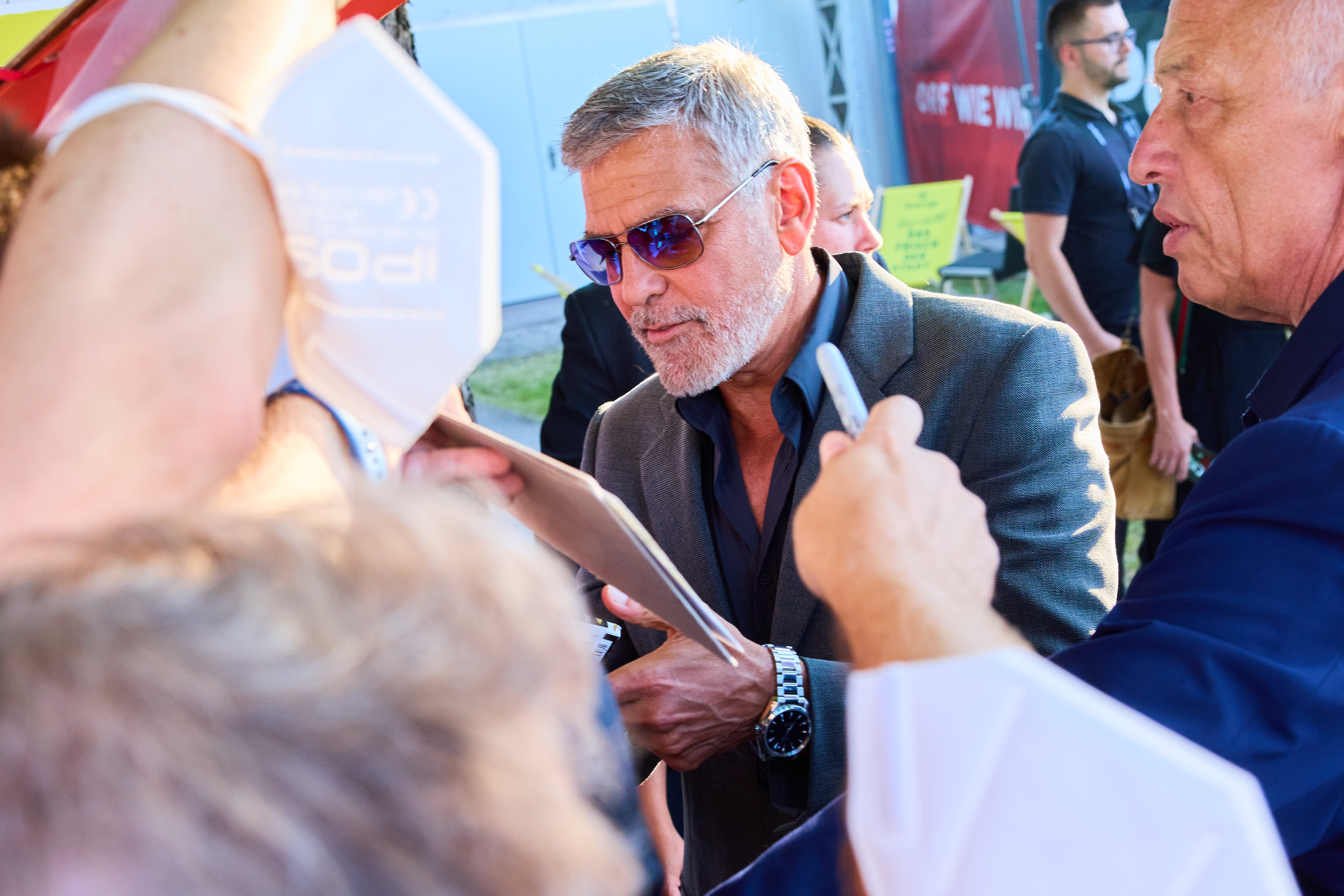Clooney bei seiner Ankunft in Wien